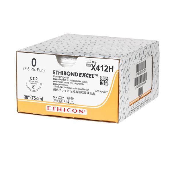 Suture 0 Polyester CT-2 Ethibond Excel Green 30